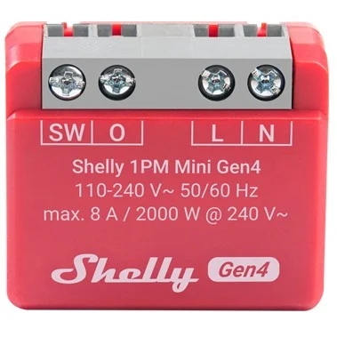 Shelly Relais Zoll1PM Mini Gen4Zoll WLAN BT Matter Zigbee Messfunktion max 8A 1 Kanal Unterputz Smart Home Zubehoer