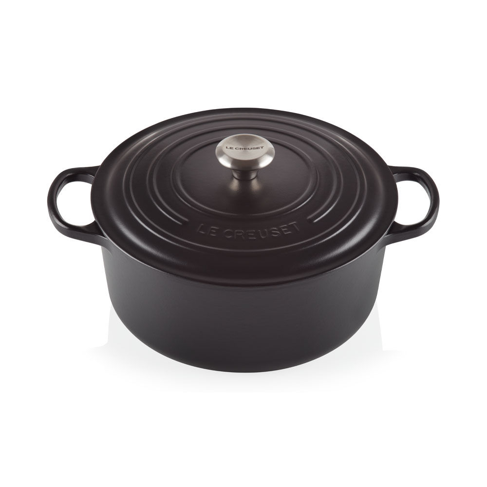 Le Creuset Signature Braeter rund 24 cm schwarz Kuechenkleingeraete
