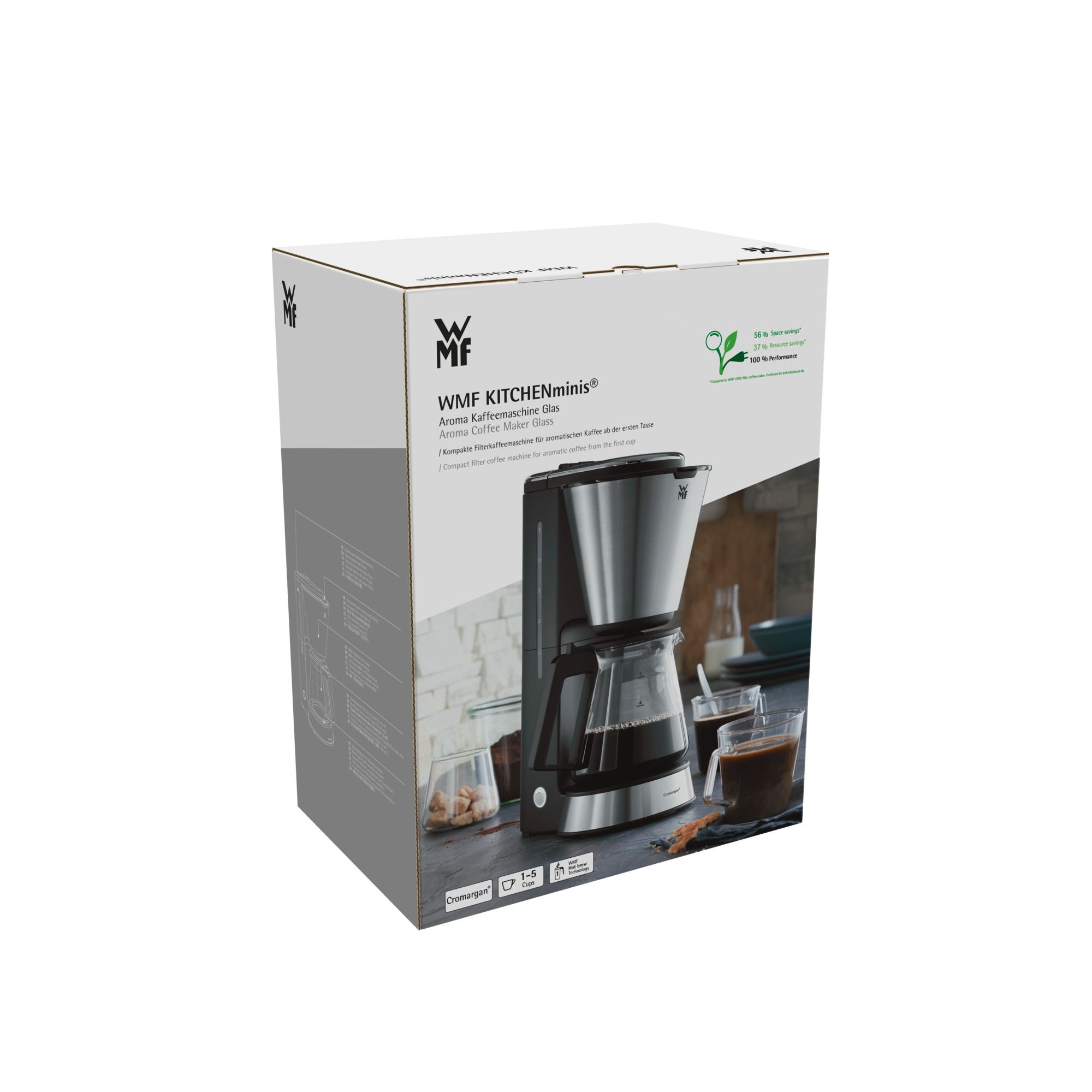 WMF KUeCHENminis Kaffeemaschine Glas Wasserkocher