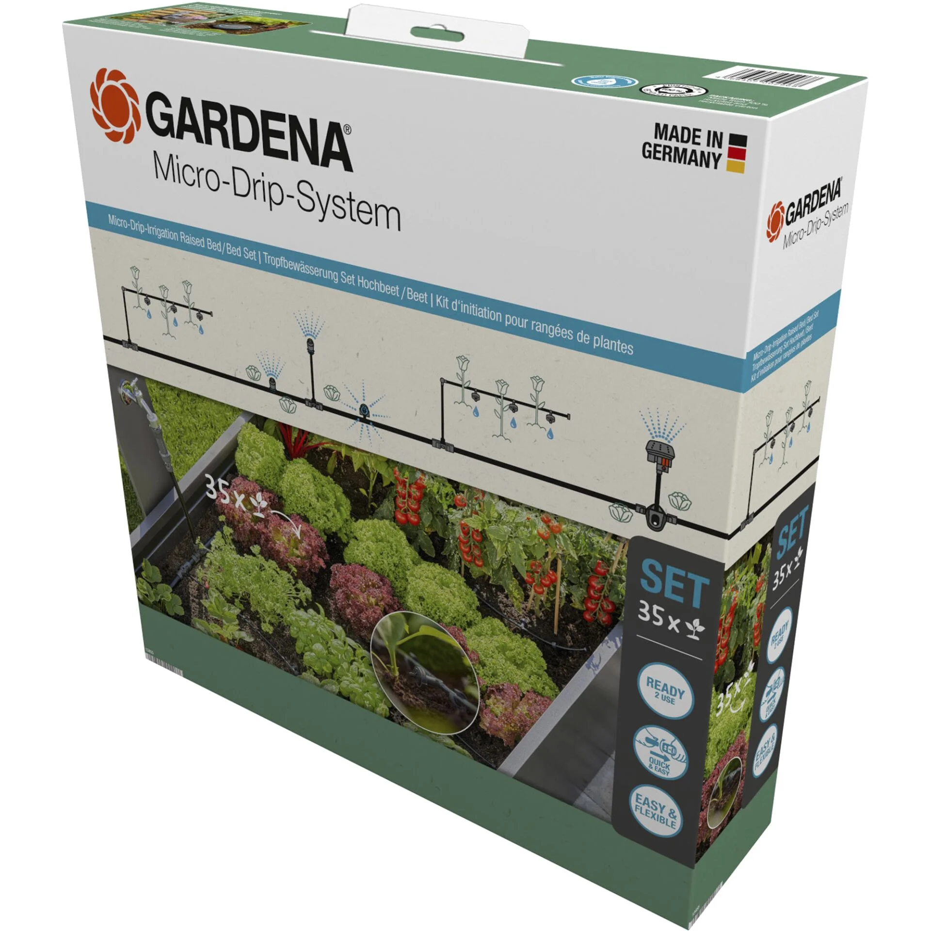 GARDENA Micro Drip System Set HochbeetBeet  35 Pflanzen  Gartenbewaesserung