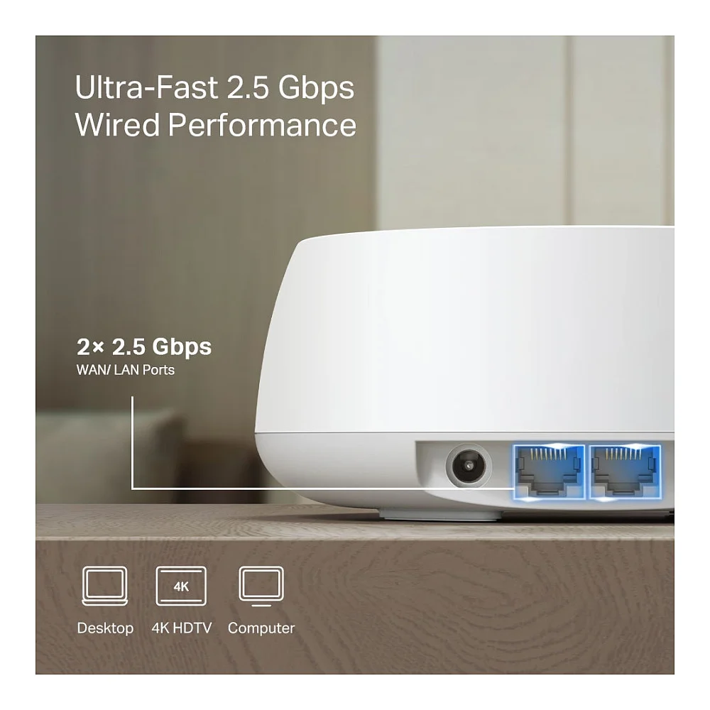 TP Link DECO BE25 3 PACK  Mesh WLAN System Dual Band  2 4 GHz 5 GHz  Wi Fi 7  802 11be  Weiss 2 Intern Router