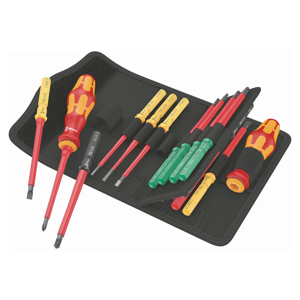 Wera Elektronik Schraubendrehersatz mit Tasche  17 tlg Schraubendreher & Zangen