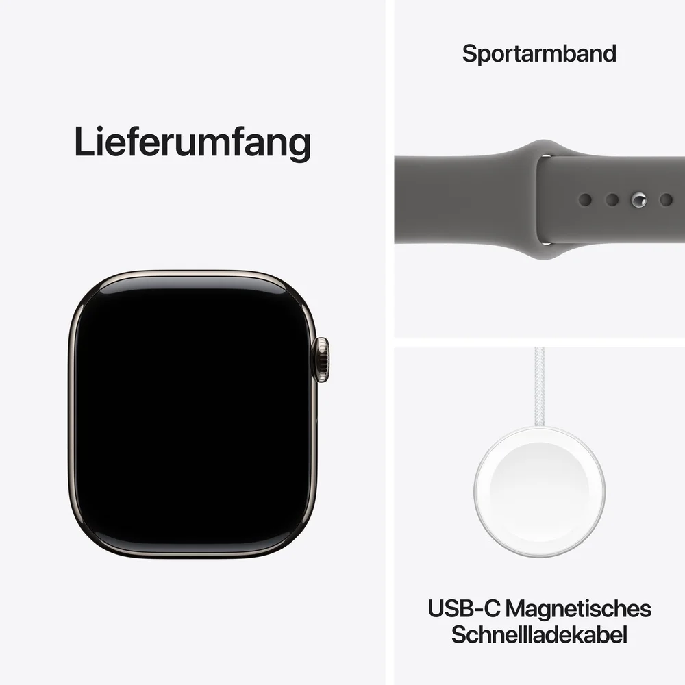 Apple watch series 11 titan  natur  gps cellular  42 mm  sportarmband steingrau m l Smartwatches & Fitnesstracker