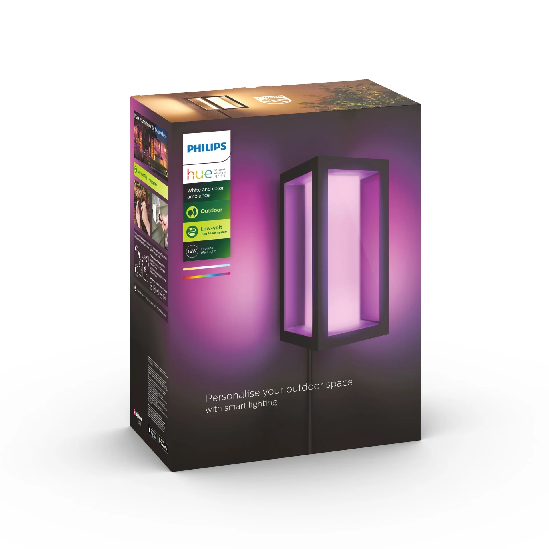 Philips Hue White   Color Ambiance Impress Wandleuchte schmal Schwarz Deckenleuchten Dekoleuchten