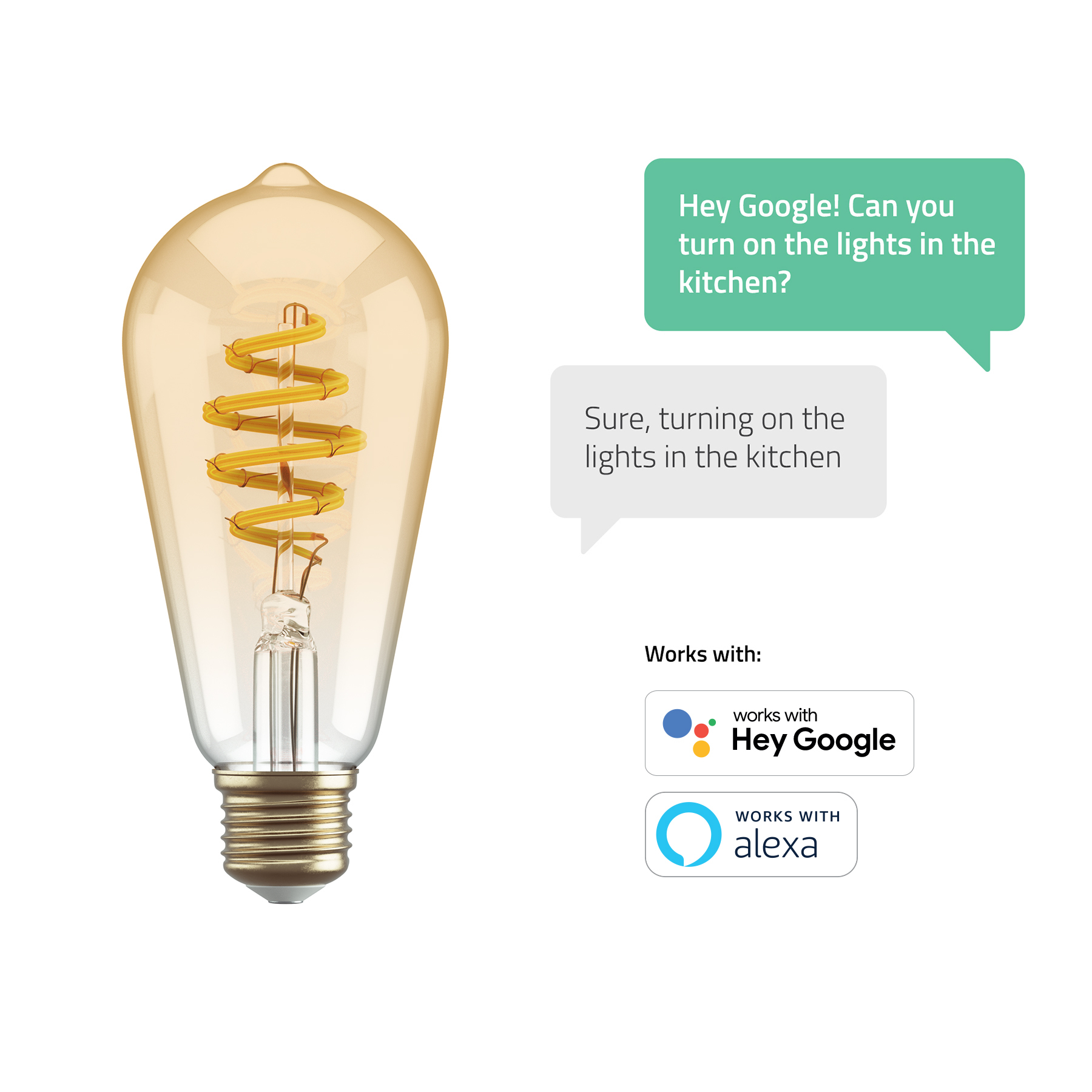 Hombli smarte Filament Gluehbirne  ST64  E27  CCT  Amber Leuchtmittel