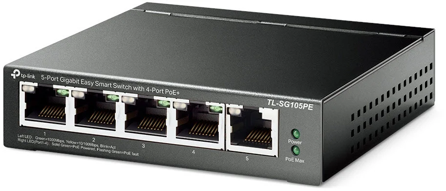 TP Link TL SG105PE Switch managed 5x Gigabit PoE    Netzwerkgeraet Switches