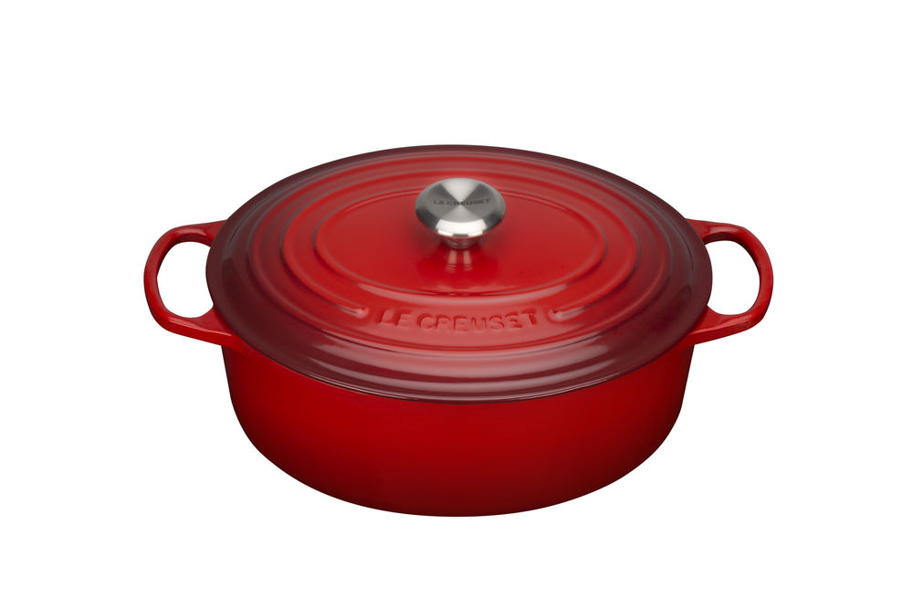 Le Creuset Braeter Signature  oval  31 cm  kirschrot Pfannen & Toepfe