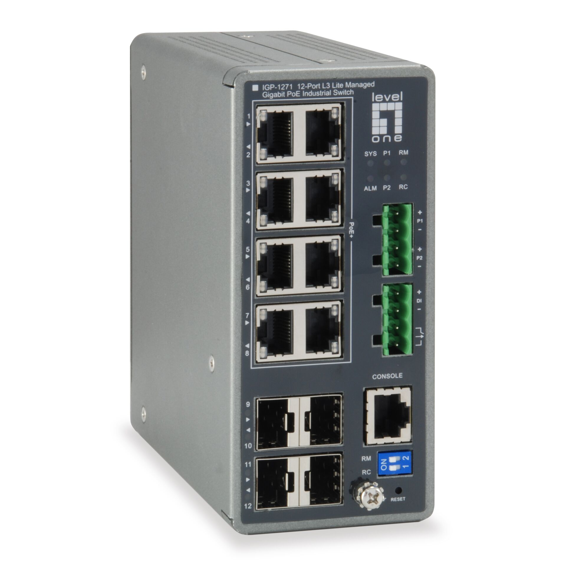LevelOne IGP 1271 Netzwerk Switch Managed L3 Gigabit Ethernet  10 100 1000  Power over Ethernet  PoE  Grau Switches