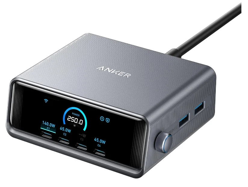 Anker prime charger 250w usb c ladegert 6 ports ganprime 2 26z lcd display smart control regler Akkus Powerbanks & Kabel