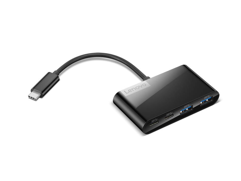 Lenovo GX91L84354 Schnittstellen Hub USB 3 2 Gen 1  3 1 Gen 1  Type C 625 Mbit s Schwarz Akkus Powerbanks & Kabel