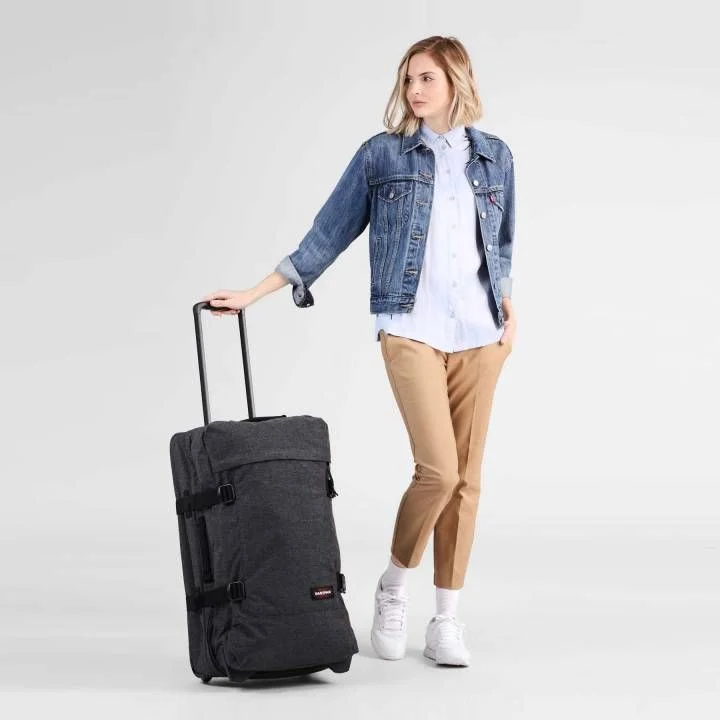 EASTPAK 2 Rollen Trolley Tranverz M black denim Taschen & Rucksaecke