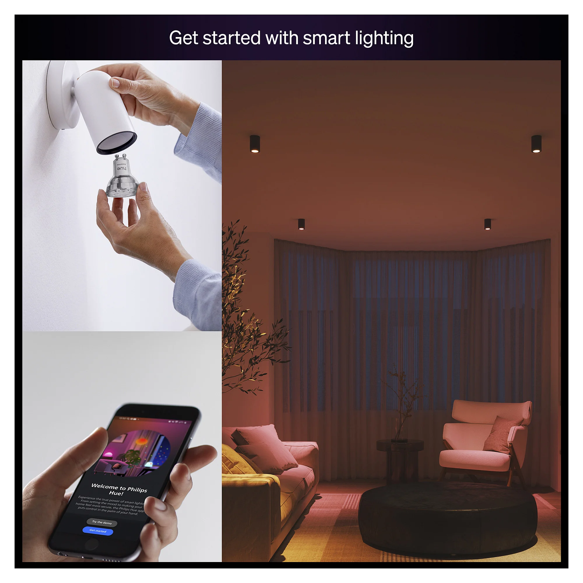 Philips Hue White and Color ambiance Essential GU10   Smarter Spot   345 lm   4 7 W Smart Home