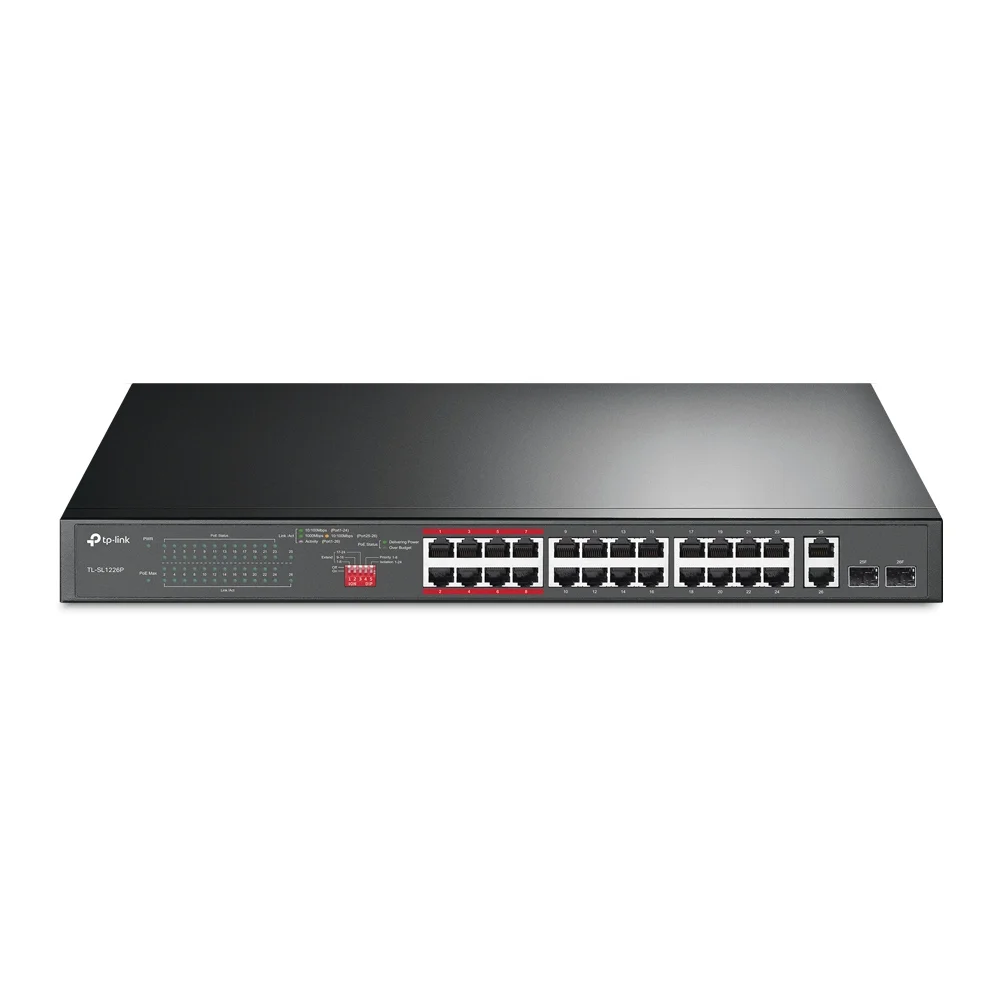 TP Link 24 Port 10 100Mbps   2 Port Gigabit Unmanaged PoE  Switch Switches