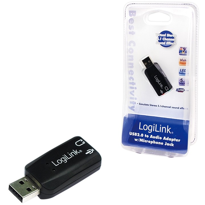 LogiLink USB 2 0 Soundkarte mit Virtual 3D Soundeffekt PC-Zubehoer