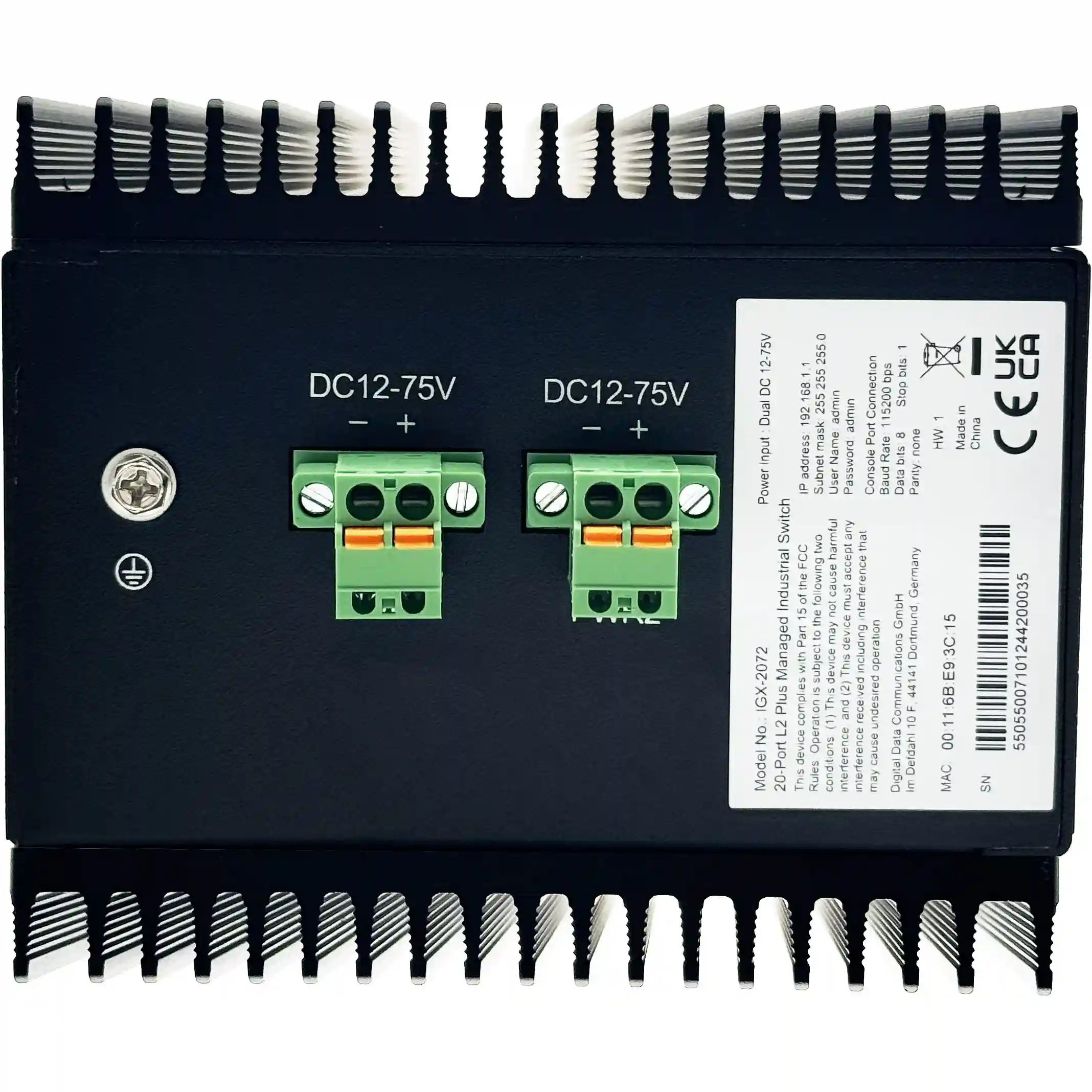 LevelOne 20 Port L2  Managed Gigabit Industrie Switch  8x 1GbE RJ45  8x 1GbE SFP  4x 1 2 5 10GbE SFP   DIN Schiene   40 C bis 80 C Switches