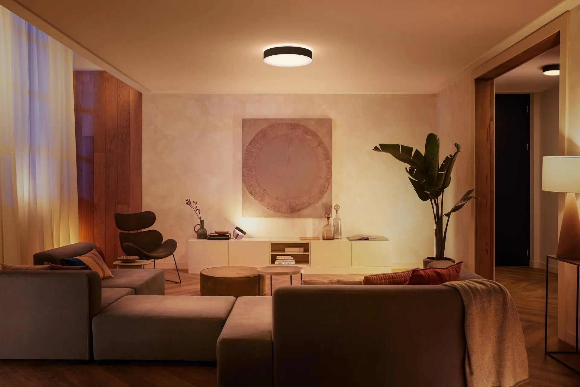 Philips Hue White ambience Enrave Deckenleuchte L schwarz   Dimmschalter Deckenleuchten