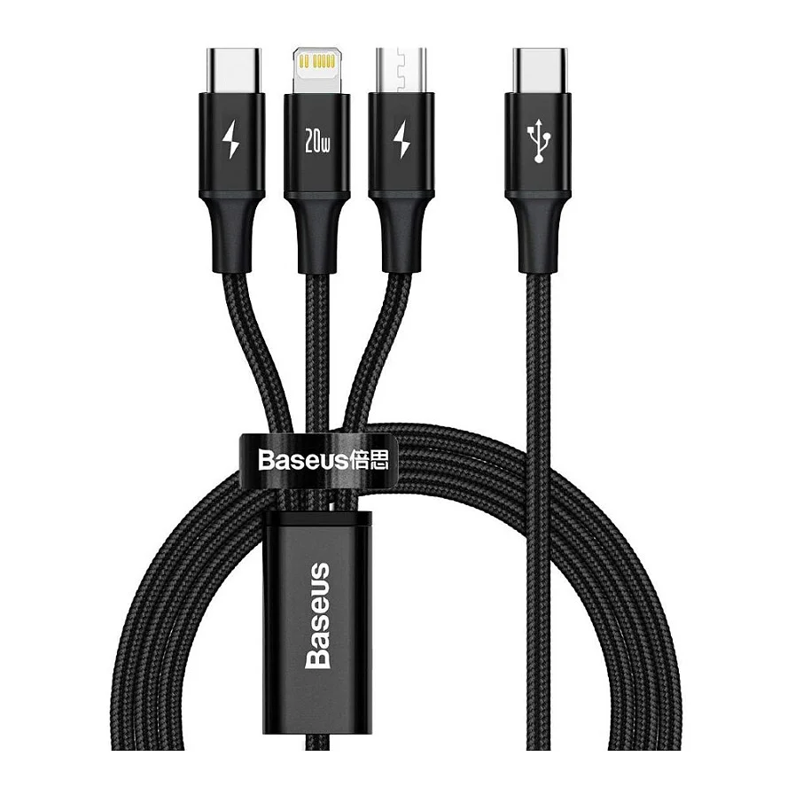 Baseus Rapid Series 3 in 1 USB Type C Cable PD 20W 1 5m Video & Audio