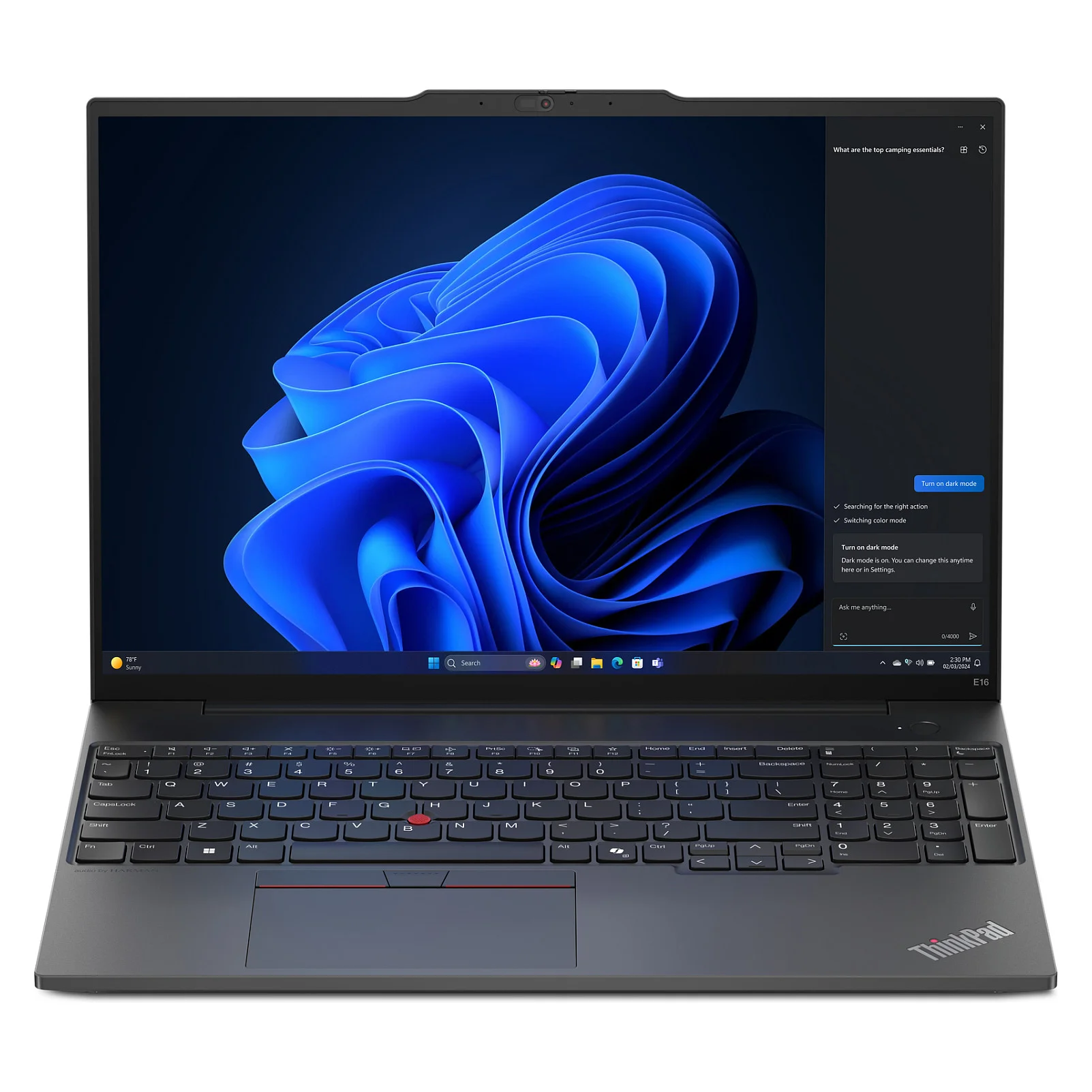 Lenovo ThinkPad E16 Gen 2  Intel  Intel Core Ultra 7 155H Laptop 40 6 cm  16   WUXGA 32 GB DDR5 SDRAM 1 TB SSD Wi Fi 6E  802 11ax  Windows 11 Pro Deutsch Schwarz Notebooks & E-Book Reader