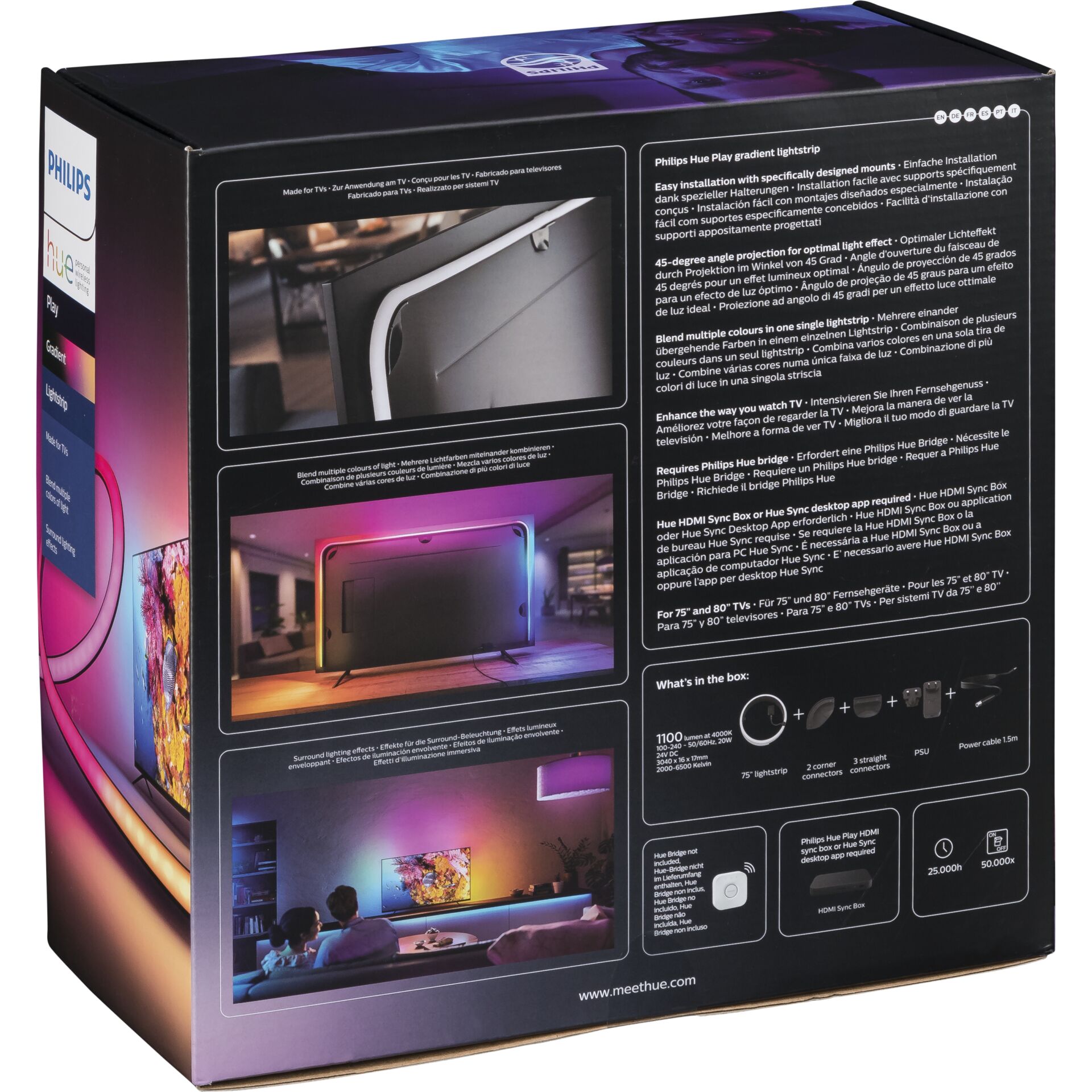 Philips Hue Play Gradient LED Lightstrip TV 75 Zoll Lightstrips