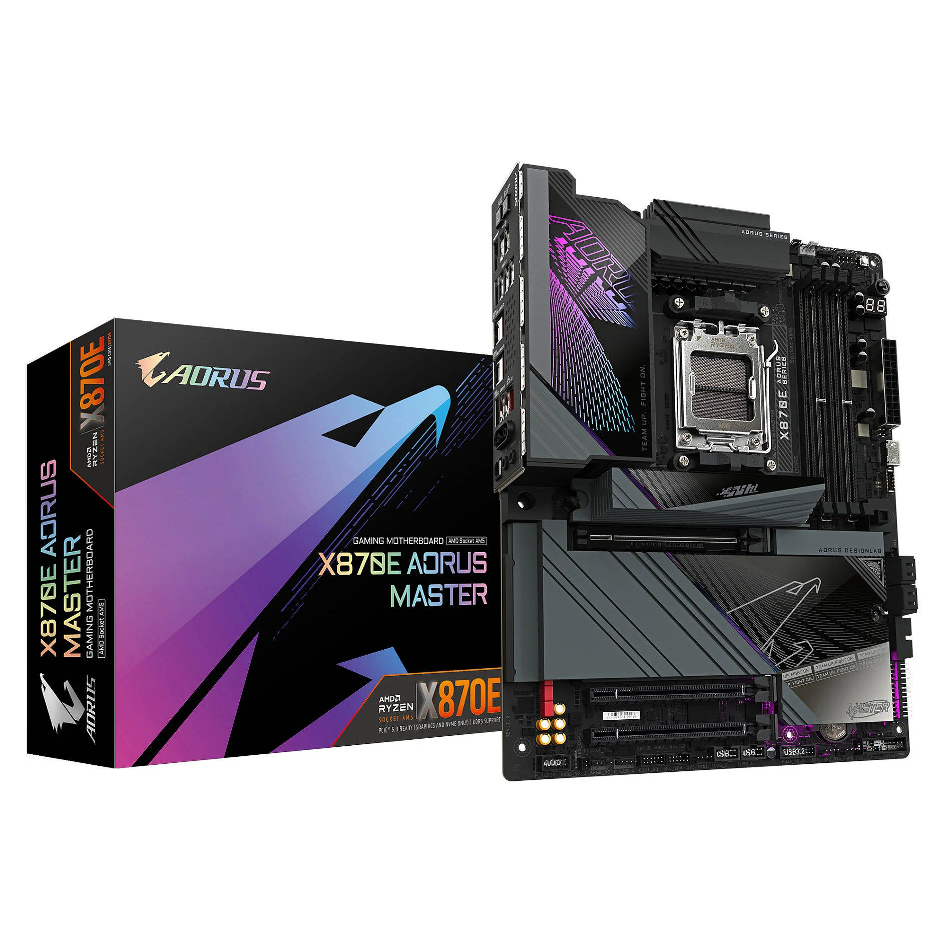 GIGABYTE X870E AORUS MASTER Mainboard   Unterstuetzt AMD Ryzen 9000 CPUs  16 2 2 Phasen digitales VRM  bis zu 8600MHz DDR5  OC   3xPCIe 5 0   1xPCIe 4 0  Wi Fi 7  5GbE LAN  USB 4 PC-Zubehoer