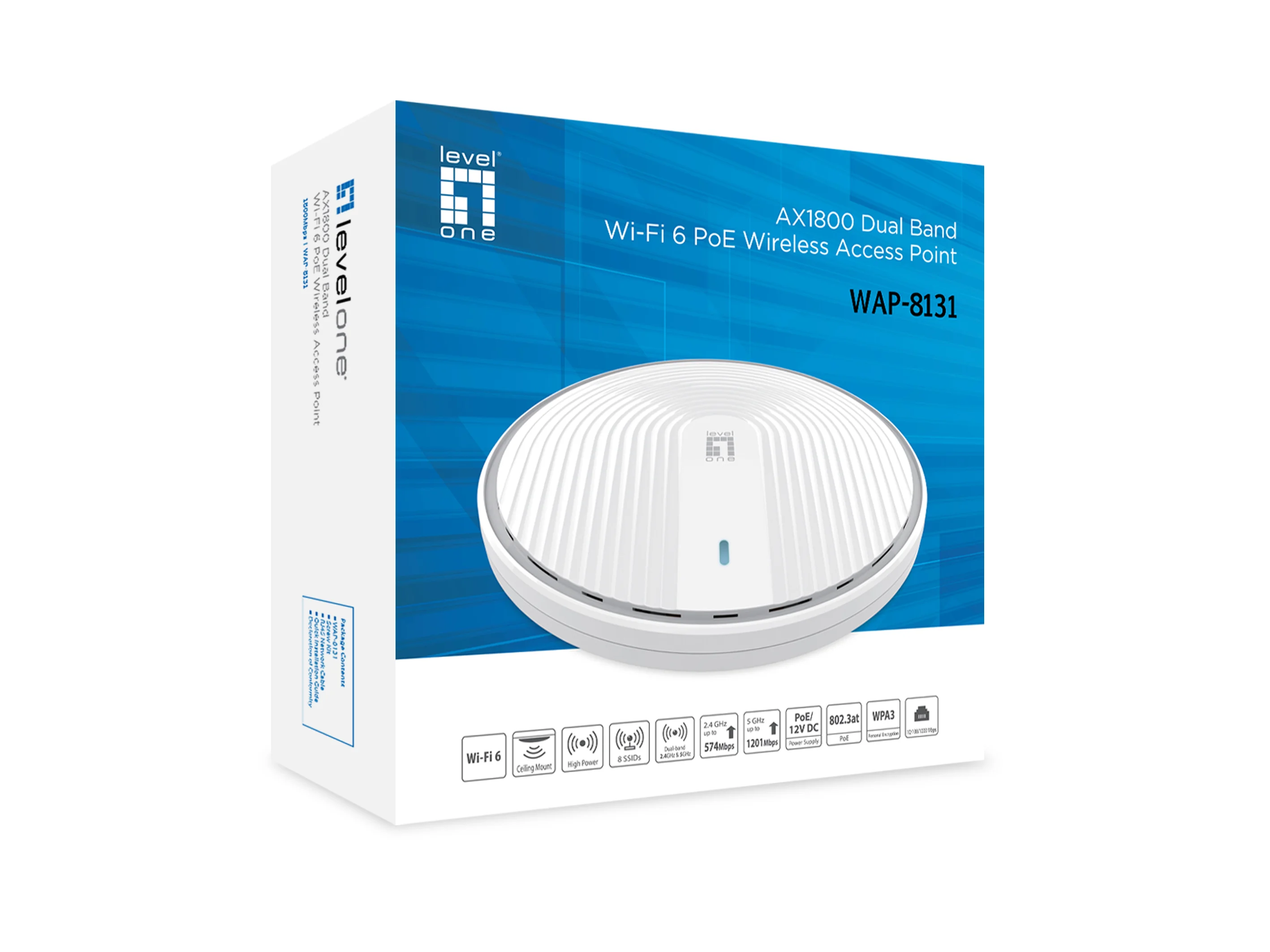 LevelOne AX1800 Dual Band Wi Fi 6 PoE Wireless Access Point Netzwerk