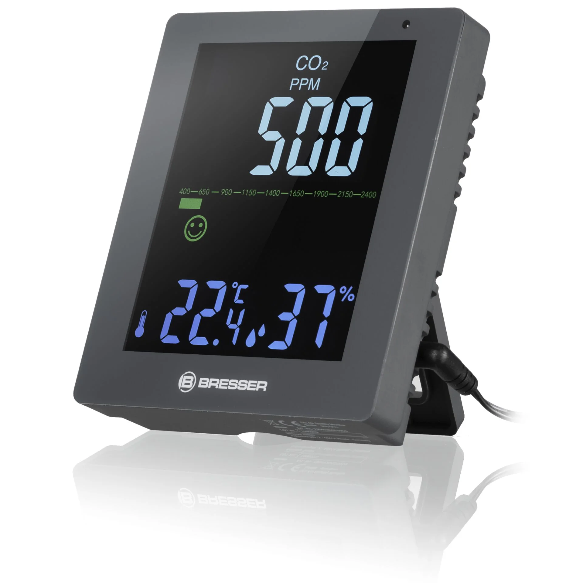 Bresser CO  Luftqualitaetsmonitor grau CO2- & Luftqualitaets-Sensoren