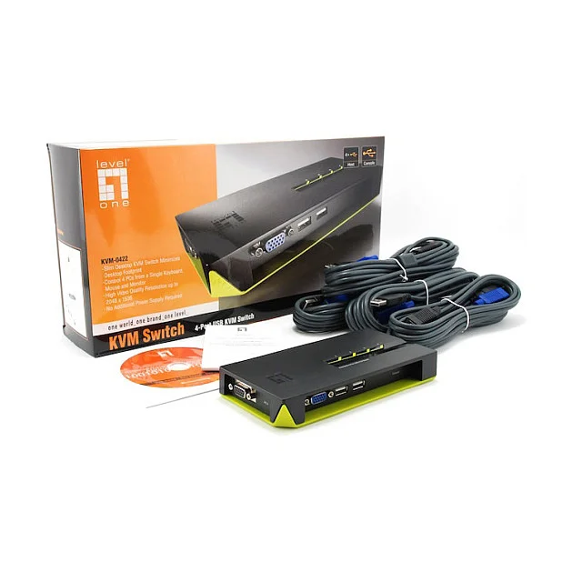 LevelOne 4 Port USB KVM Switch PC-Zubehoer