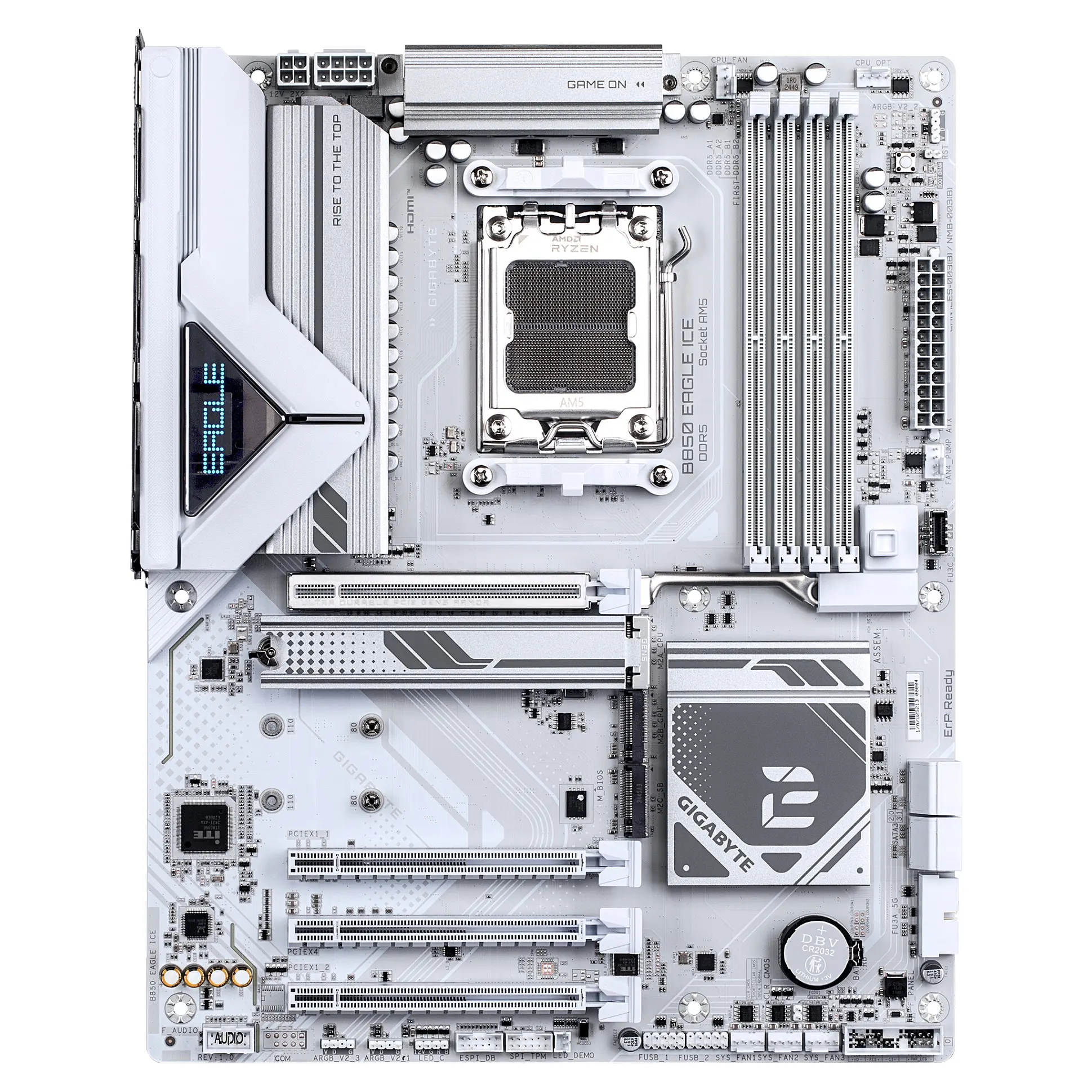 GIGABYTE B850 EAGLE ICE Mainboard   AMD Ryzen 9000 Serien Prozessoren  8 2 2 Phasen Digital VRM  bis zu 8200 MHz DDR5  O C   1 x PCIe 5 0 M 2   2 x PCIe 4 0 M 2  2 5 GbE LAN  USB 3 2 Gen 2 PC-Komponenten