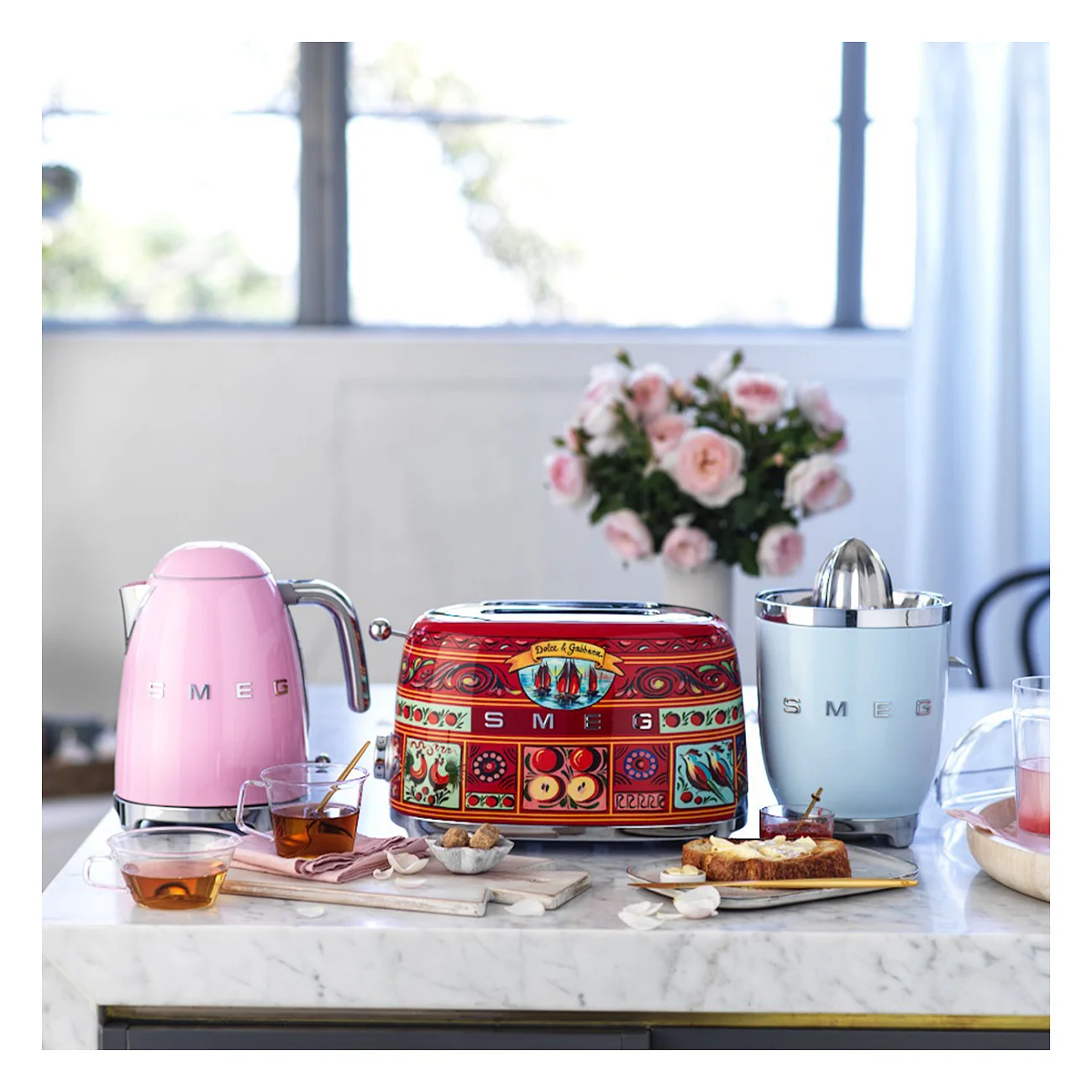 SMEG klf03pkeu wasserkocher rose Kuechenkleingeraete