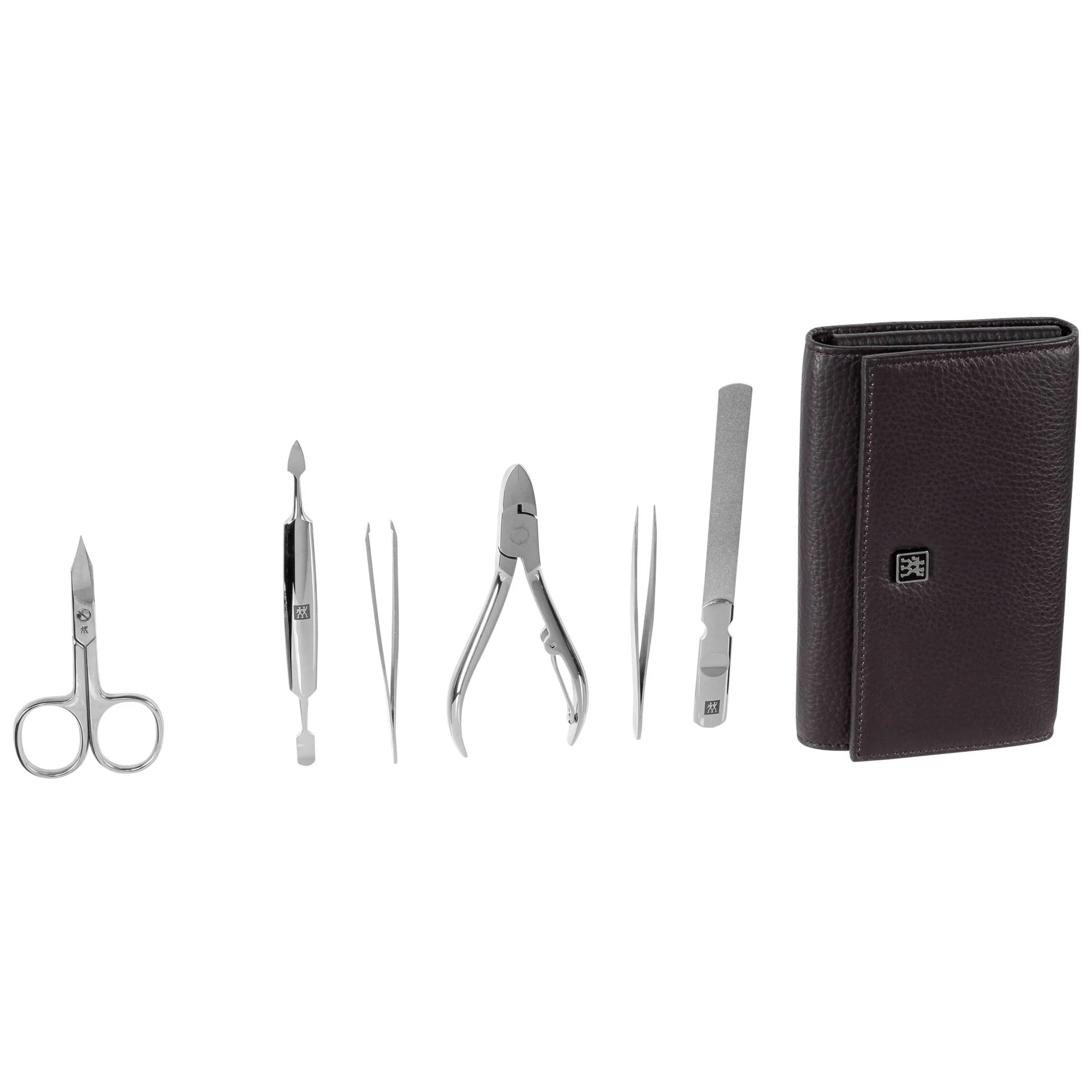 ZWILLING CLASSIC INOX Druckknopf  Etui  Rindleder  lila  7 tlg Wellnessgeraete