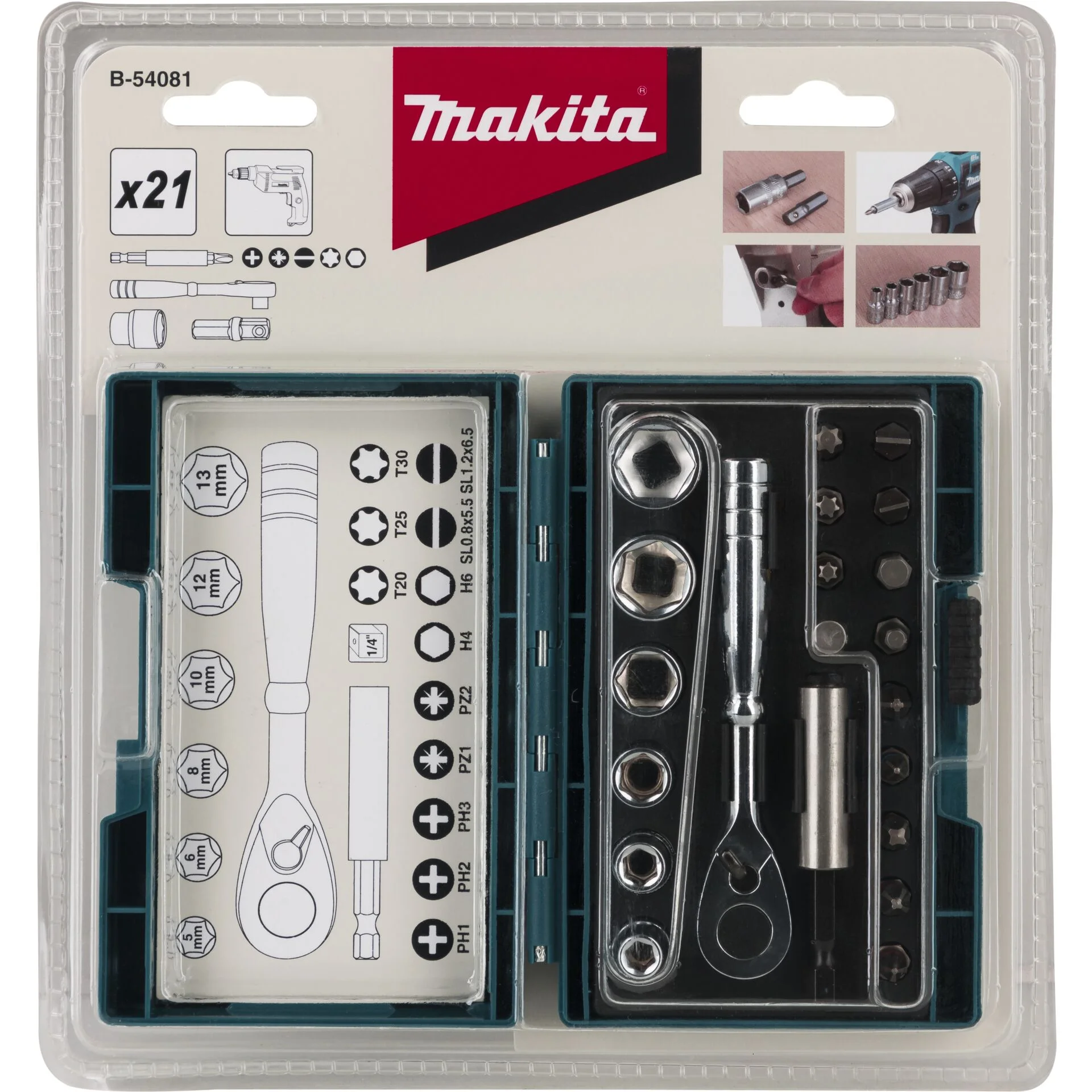 Makita B 54081 Ratschen Bit Set Bohrer- & Schrauberzubehoer