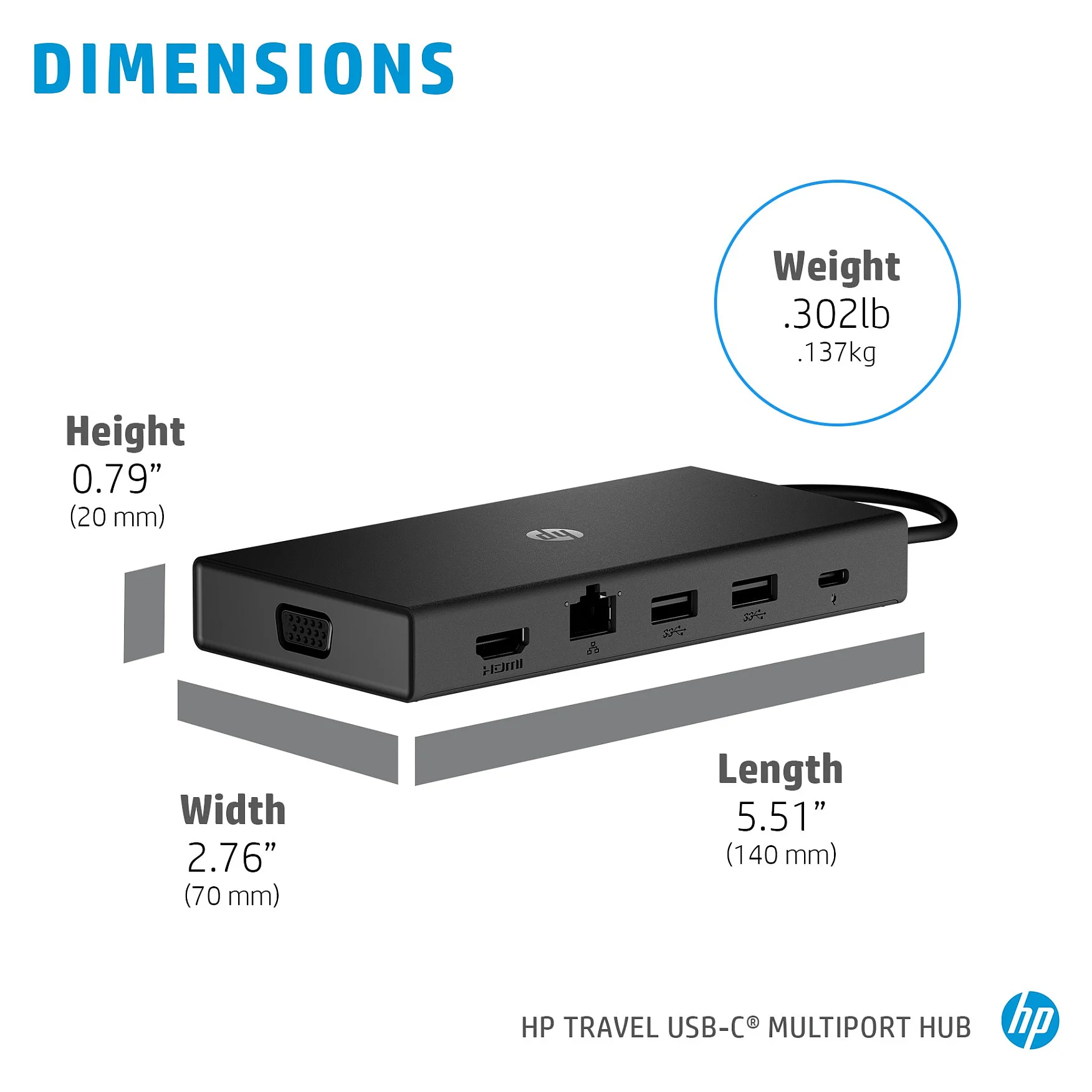 HP USB C Reisehub mit mehreren Anschluessen Notebook & Tablet Zubehoer