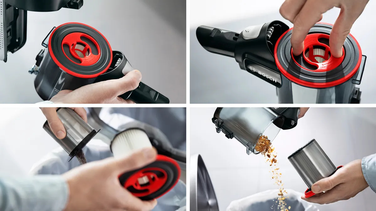 Bosch BSS715FRSH Stabstaubsauger Elektrischer Besen 2 in 1 Stabstaubsauger Akku Trocken Beutellos 0 3 l Schwarz  Silber 5 Ah Staubsauger & Reiniger