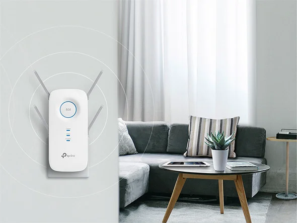 TP Link RE650 WLAN Repeater 1800 Mbps Dual Band Gigabit Ethernet Weiss