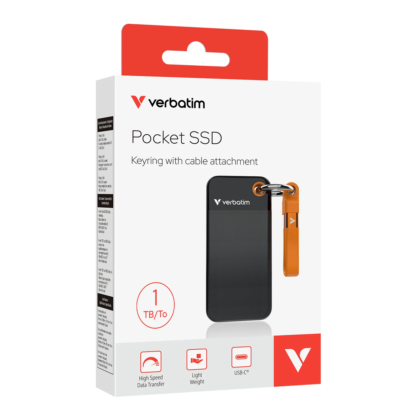 Verbatim pocket ssd usb 3 2 1tb black orange 32193 Speichermedien