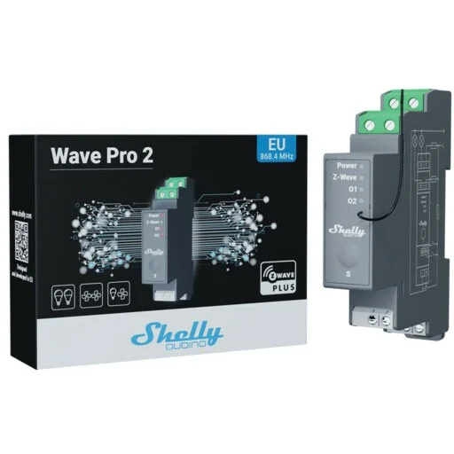 Shelly Relais Wave Pro 2 max 25A Z Wave DIN Rail Smart Home Zubehoer