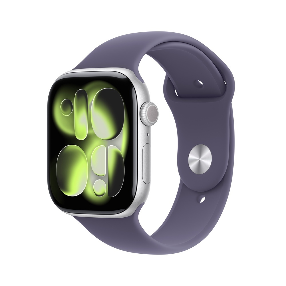 Apple Watch S11 Aluminium 46mm Silber  Sportarmband nebelviolett  S M Smartwatches & Fitnesstracker