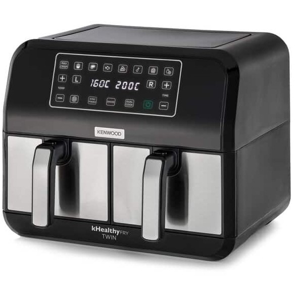 Kenwood HFM20 000MB Fritteuse Doppel 8 l Eigenstaendig 1700 W Heissluftfritteuse Schwarz Kuechenkleingeraete
