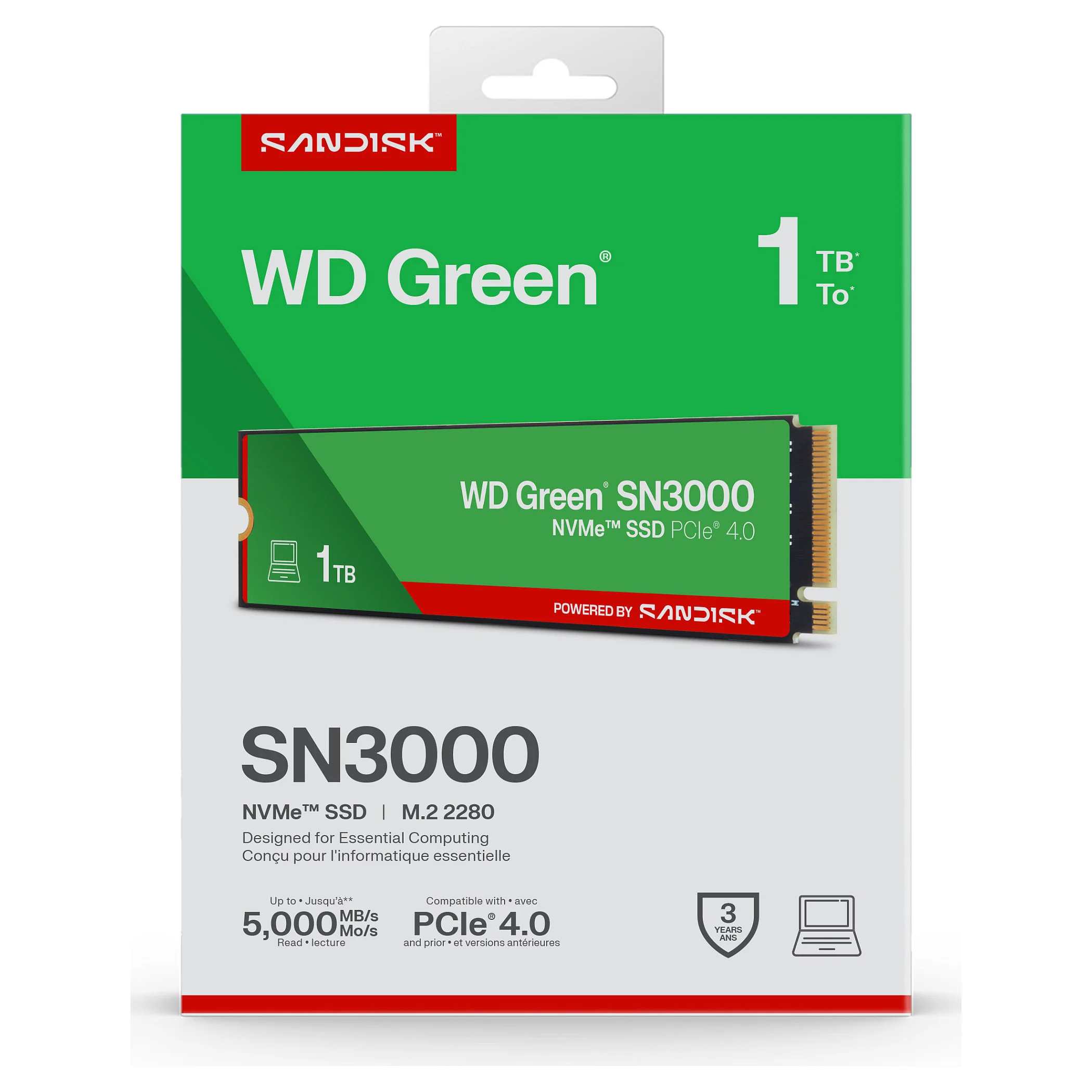 Western Digital Green SSD 1TB M 2 2280 PCI 4 0 SN3000 Speichermedien