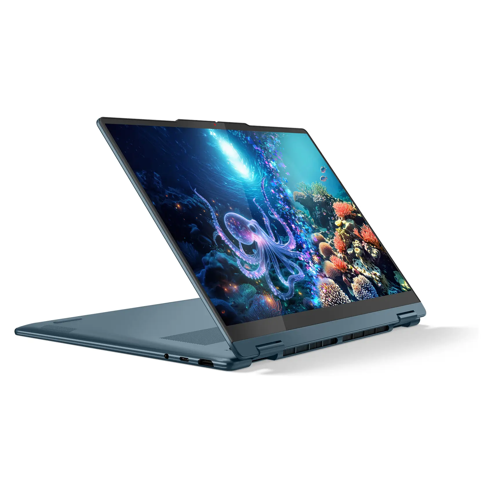 Lenovo Yoga 7 2 in 1 14AKP10 Copilot  PC AMD Ryzen AI 5 340 Hybrid  2 in 1  35 6 cm  14   Touchscreen WUXGA 16 GB LPDDR5x SDRAM 512 GB SSD Wi Fi 7  802 11be  Windows 11 Home Deutsch Tuerkis Notebook & Tablet Zubehoer