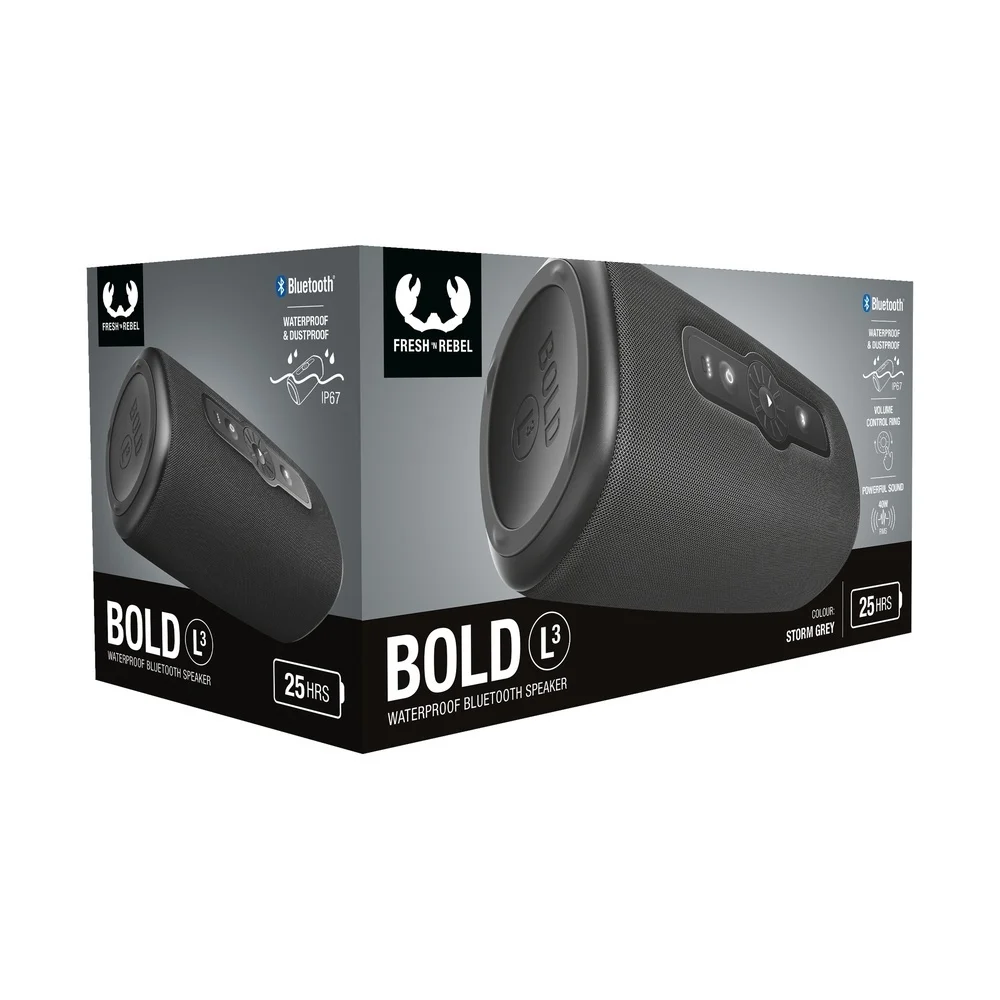 FRESH  N REBEL Waterproof BT Lautsprecher Bold L3  Storm Grey Multimedia & Technik