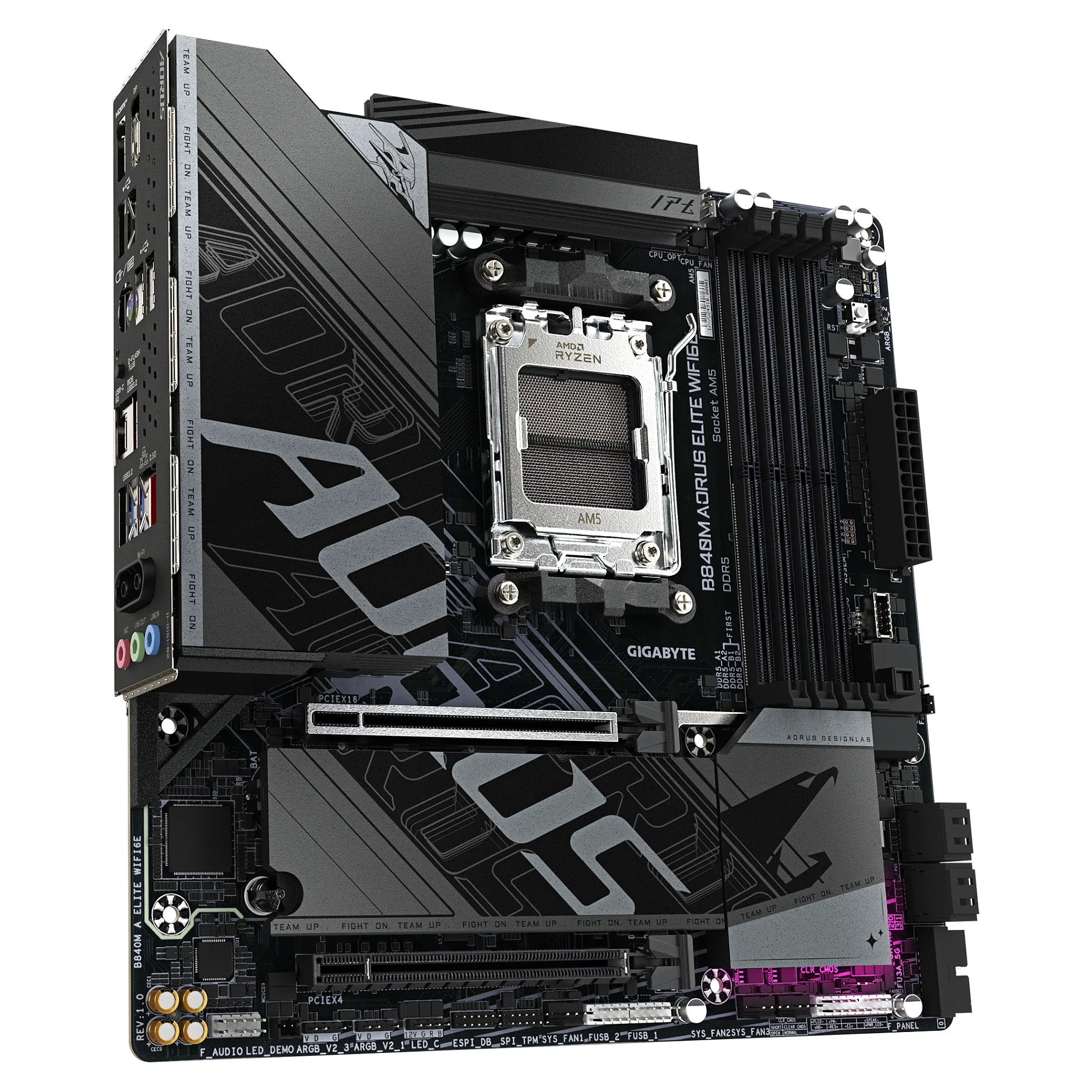 GIGABYTE B840M AORUS ELITE WIFI6E Mainboard   AMD Ryzen 9000 Prozessoren  10 2 2 Phasen VRM  bis zu 8200 MHz DDR5  O C    2 x M 2 PCIe 4 0  Wi Fi 6E  2 5 GbE LAN  USB 3 2 Gen 2 PC-Komponenten