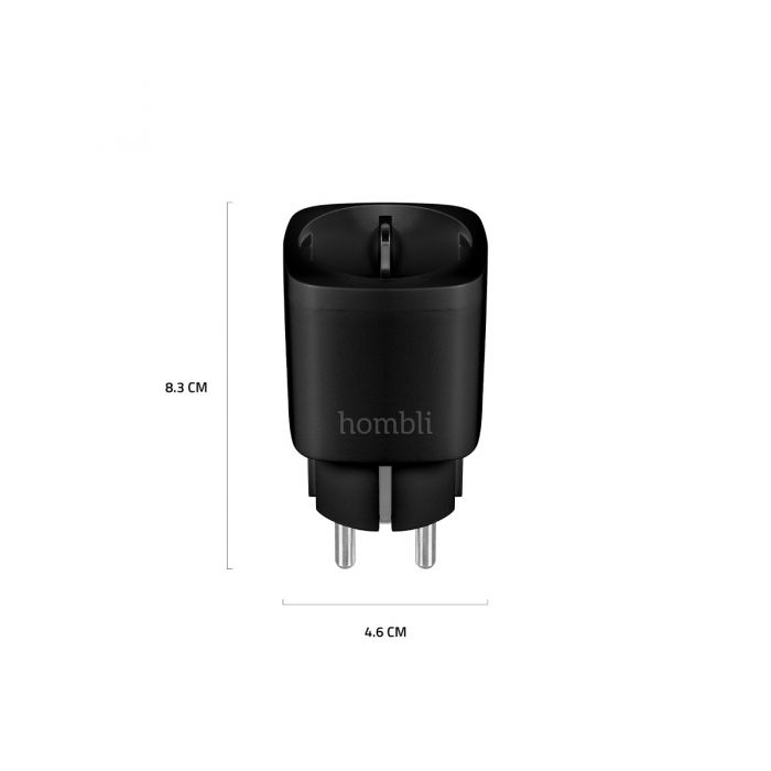 Hombli Smarte Steckdose EU 3er Set Schwarz WLAN App Steuerung Steckdosen