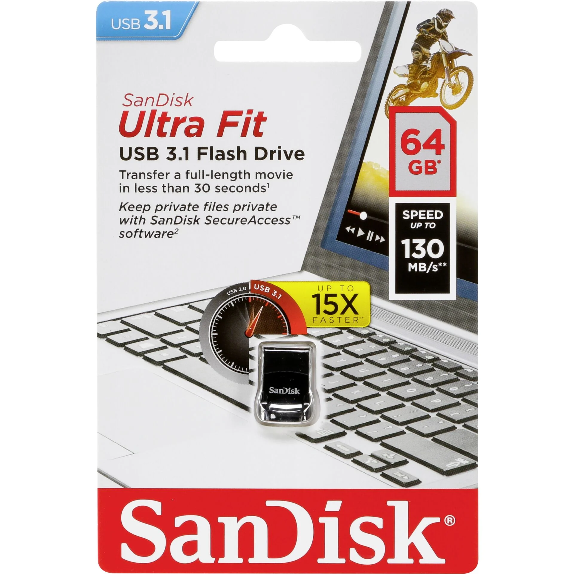 SanDisk stick 64gb usb 3 1 ultra fit black Speichermedien