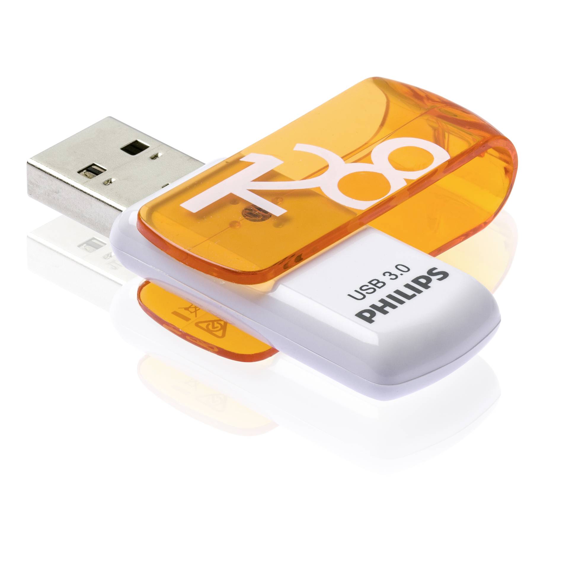 Philips FM12FD00B USB Stick 128 GB USB Typ A 3 2 Gen 1  3 1 Gen 1  Orange  Weiss Speichermedien