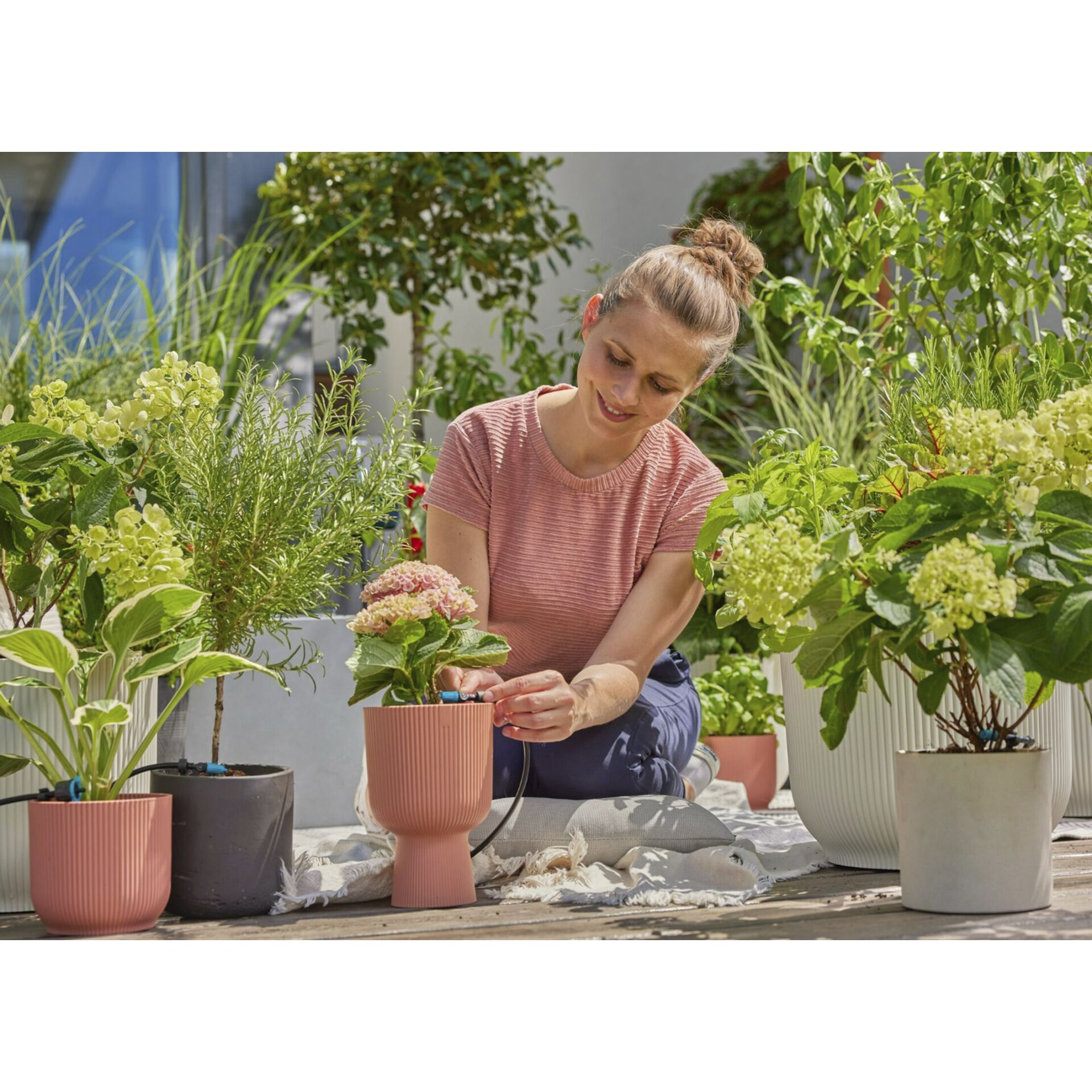 GARDENA Micro Drip System Set Terrasse  30 Pflanzen  Gartenbewaesserung