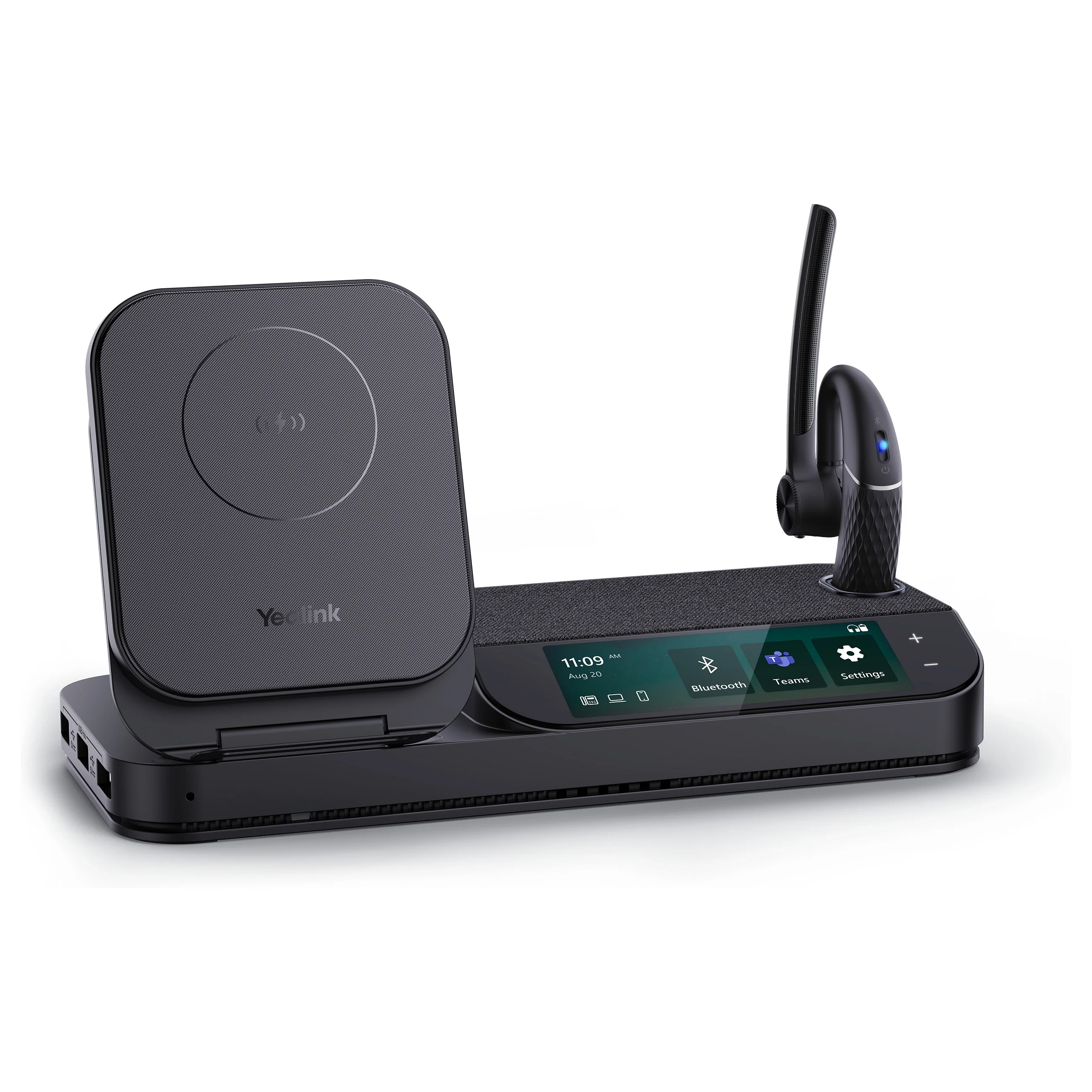 Yealink BH71 WORKSTATION Kopfhoerer   Headset Kabellos im Ohr Buero Callcenter Bluetooth Ladestation Schwarz Over-Ear