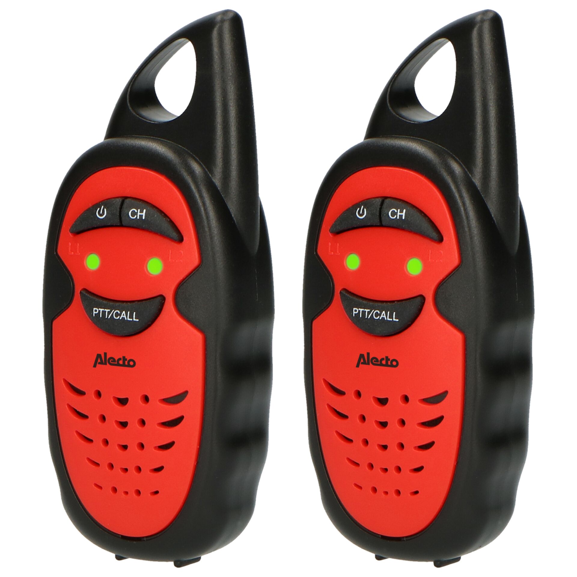 Alecto Walkie Talkie 2er Set fuer Kinder  3 km Reichw   Schwarz Ro Elektronikspielzeug