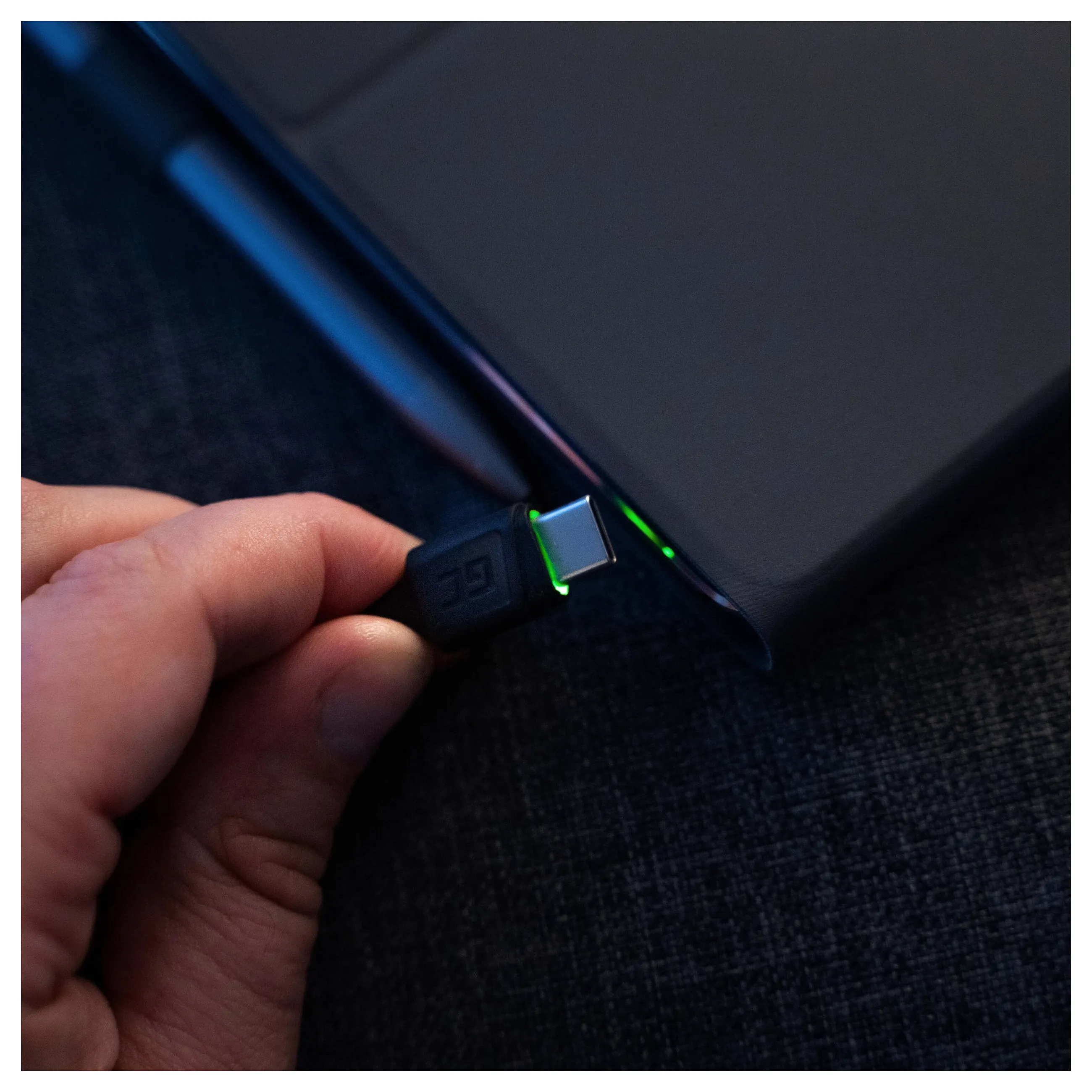 Green Cell USB 3 0   USB C  ST ST  1 2m Ladekabel LED Schwarz PC-Zubehoer