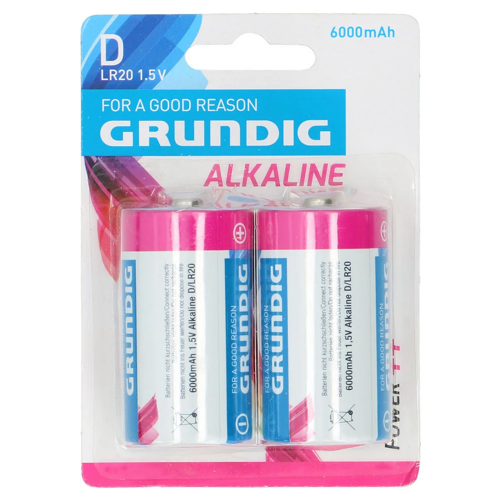 Grundig Batterie Alkaline D LR20  1 5V 6000 mAh  2 Stueck Home Office